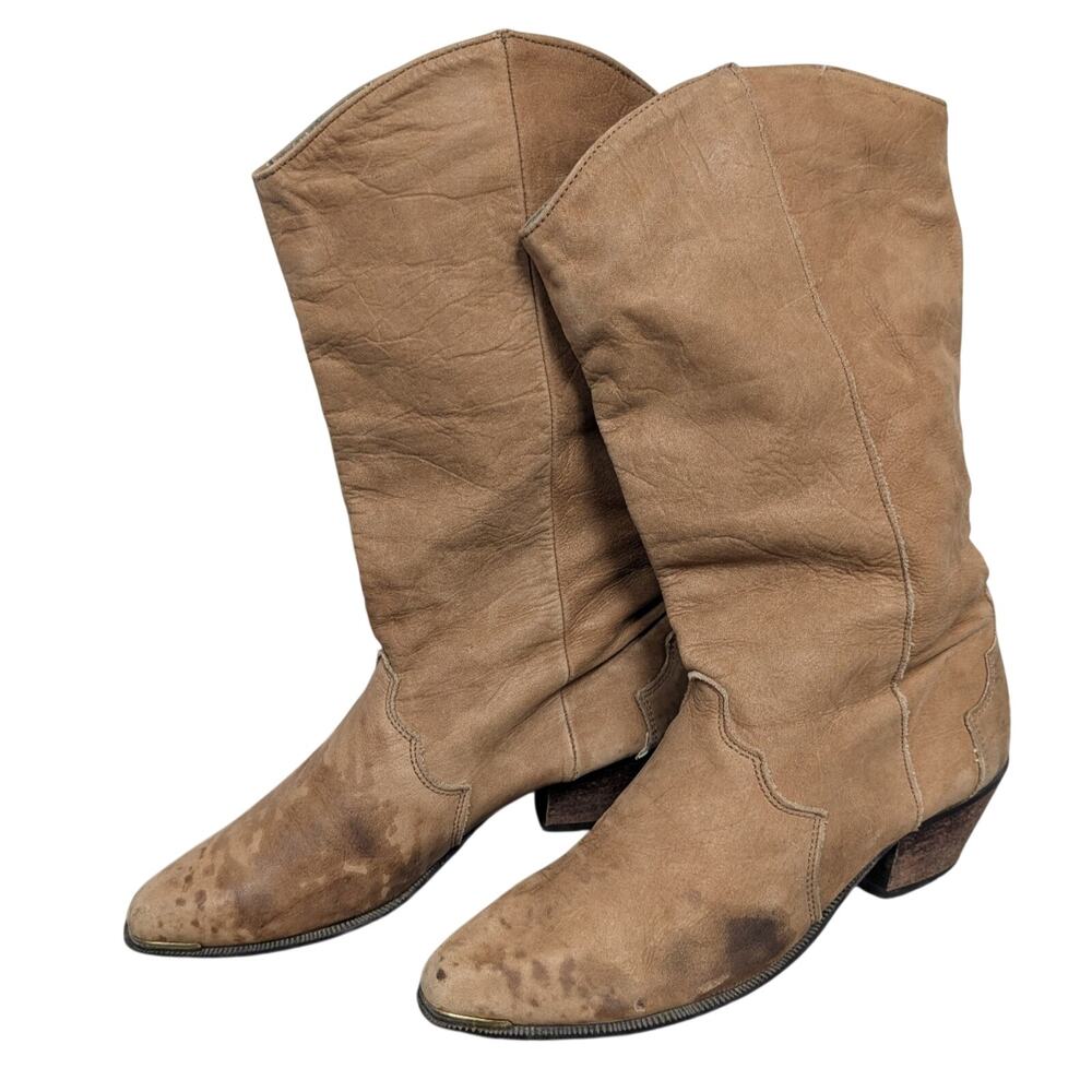 Vintage Dingo Western Boots Womens 7 Soft Supple Leather Yoke Rodeo Retro Boho